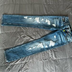 Men's Blue Distressed Jeans